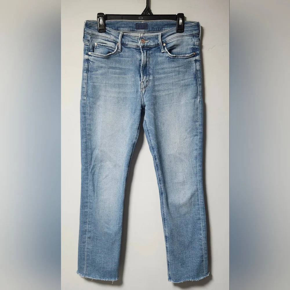 MOTHER The Midrise Dazzler Ankle Fray Denim Stetch Jeans 29 - Picture 1 of 7